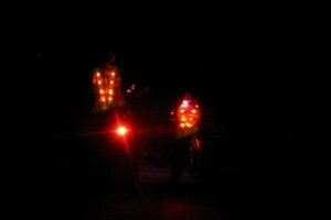 Hesjes met ledlampen Steeds goed zichtbaar